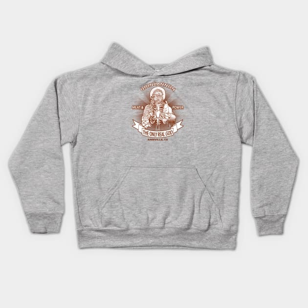 Preachin' to the God of Meat Kids Hoodie by boltfromtheblue